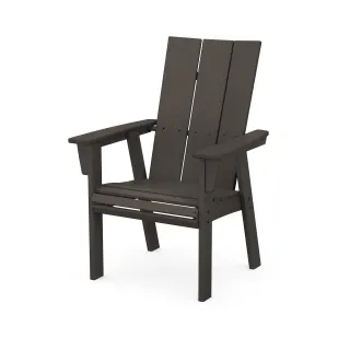 POLYWOOD Modern Curveback Adirondack Dining Chair in Vintage Finish