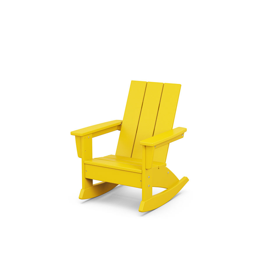 POLYWOOD Kids Modern Adirondack Rocking Chair in Lemon