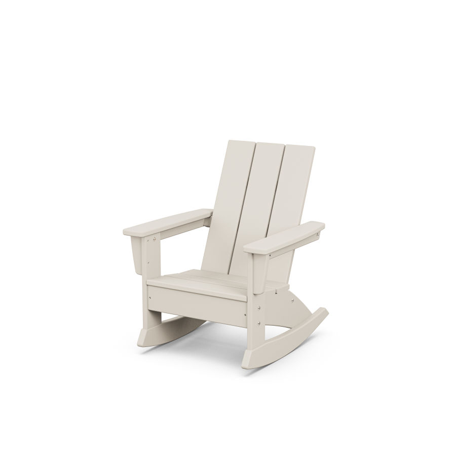 POLYWOOD Kids Modern Adirondack Rocking Chair in Sand