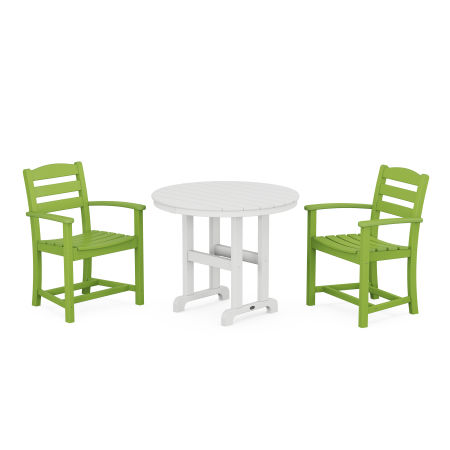 La Casa Café 3-Piece Round Dining Set in Lime