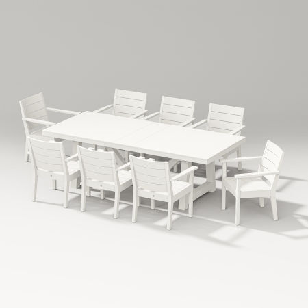 Latitude 9-Piece A-Frame Table Dining Set in Vintage White