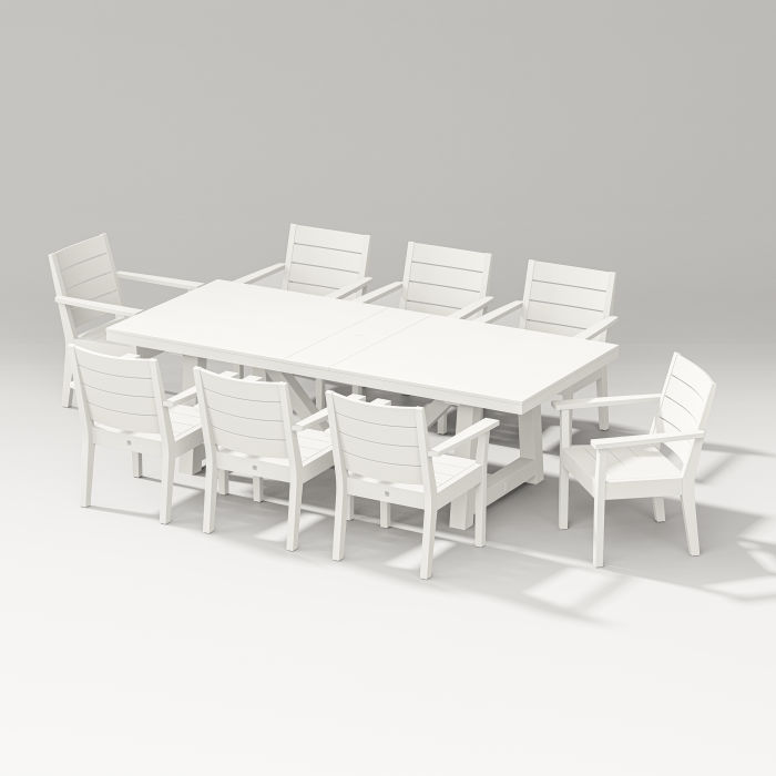 POLYWOOD Latitude 9-Piece A-Frame Table Dining Set