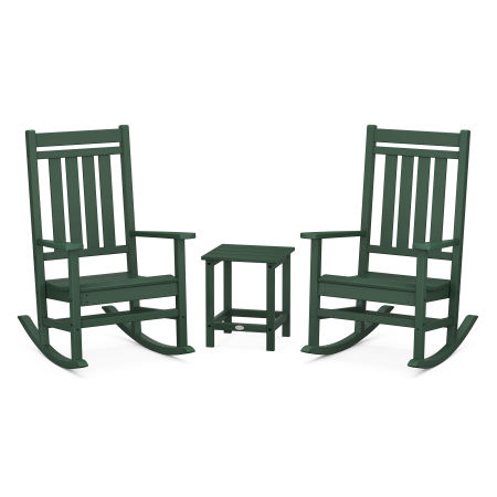 Estate 3-Piece Rocking Chair Set with Long Island 18" Side Table in Green