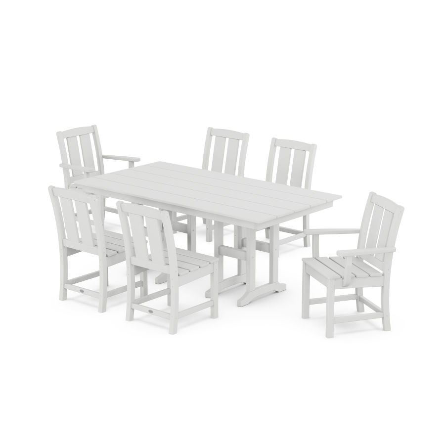 POLYWOOD Mission 7-Piece Farmhouse Dining Set in White