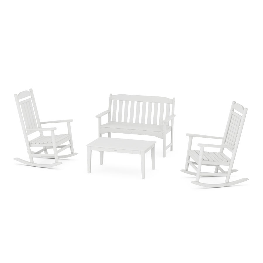 POLYWOOD Country Living Legacy Rocking Chair 4-Piece Porch Set  in White