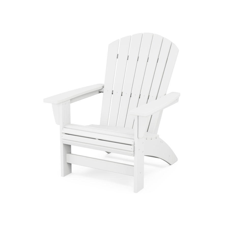 POLYWOOD Nautical Grand Adirondack Chair in White