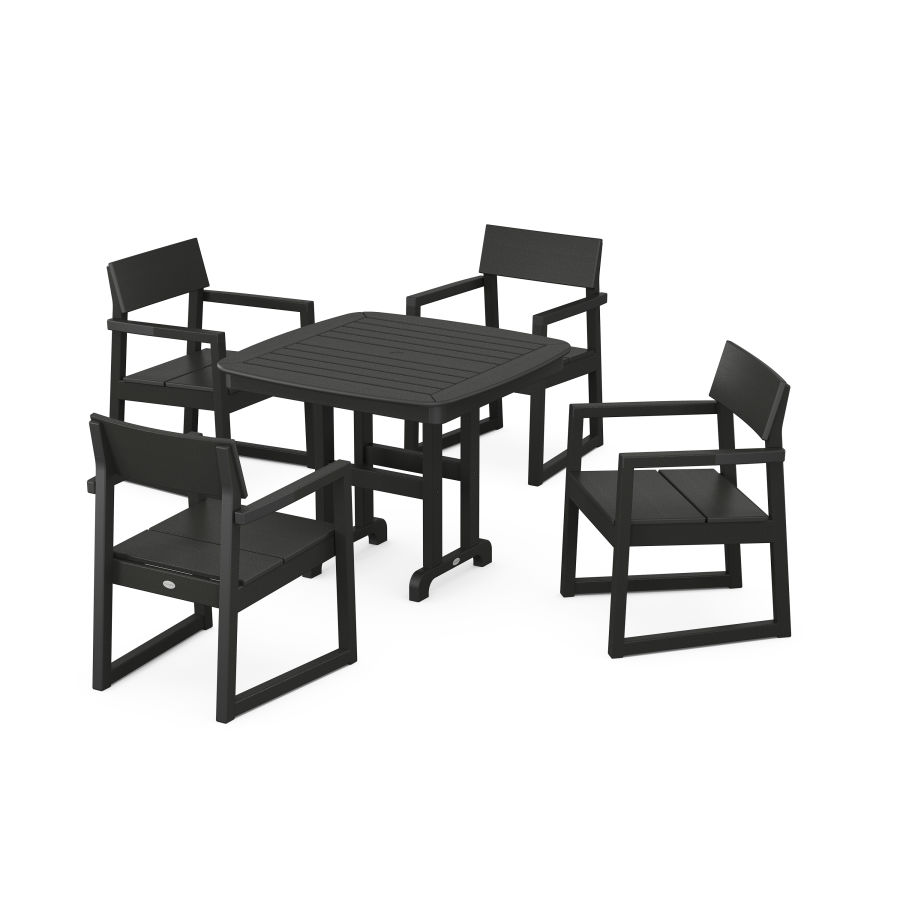 POLYWOOD EDGE 5-Piece Dining Set in Black