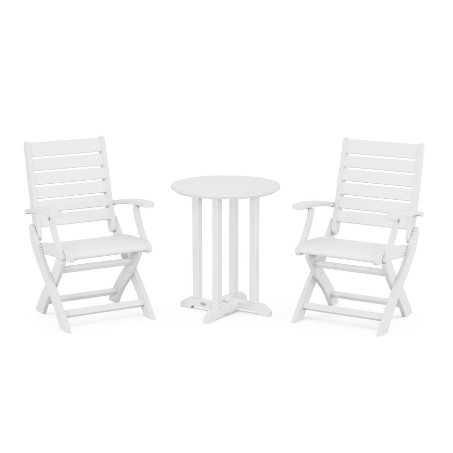 POLYWOOD Signature 3-Piece Round Dining Set in White