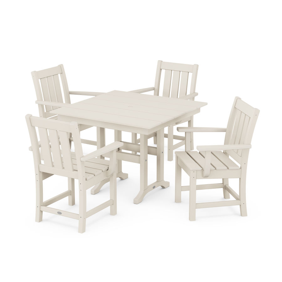 POLYWOOD Oxford 5-Piece Farmhouse Dining Set in Sand