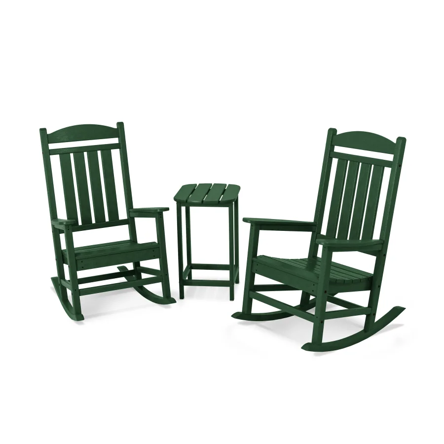 POLYWOOD Presidential Rocker 3-Piece Set in Green