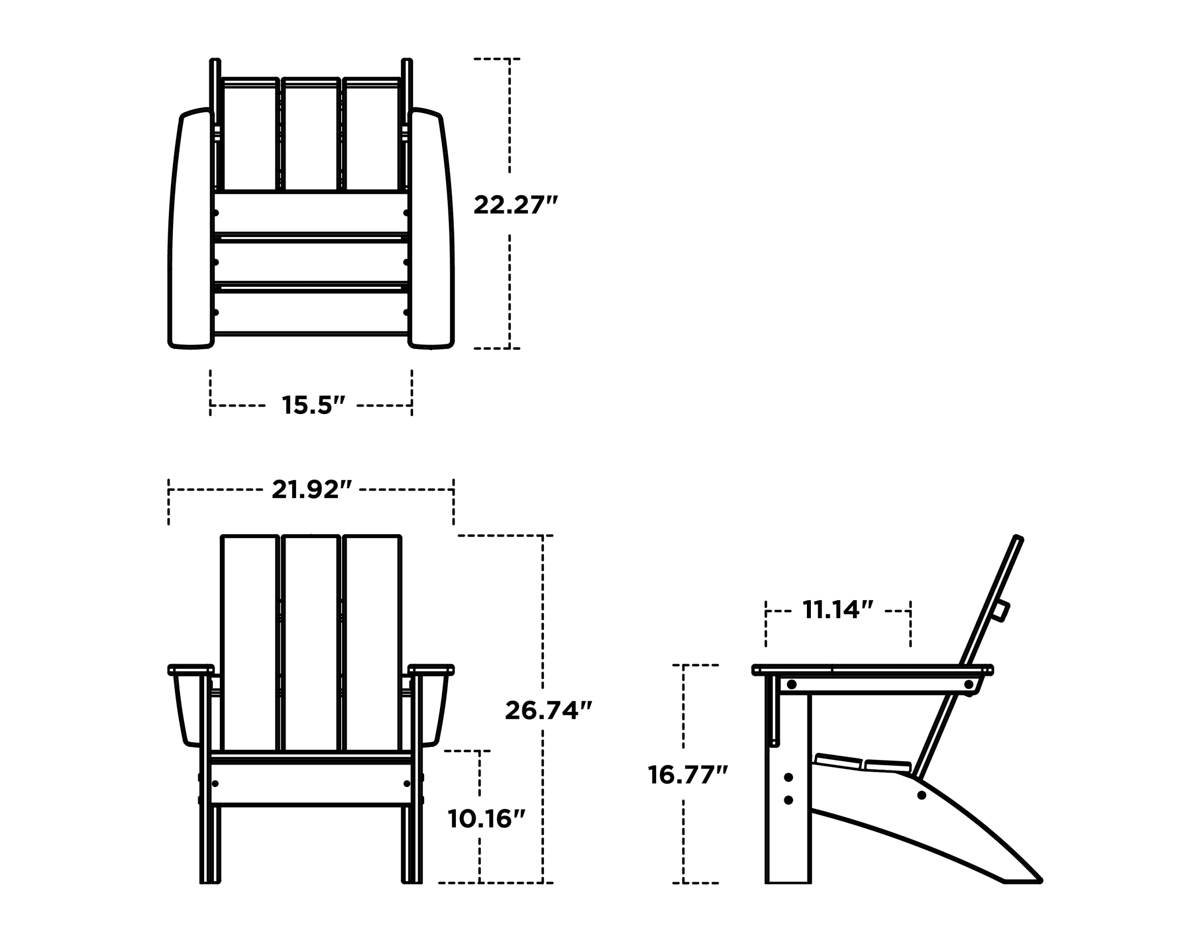 Dimensions for Kids Modern Adirondack Chair