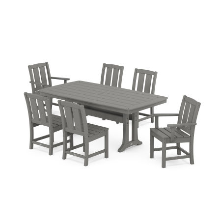POLYWOOD Mission 7-Piece Dining Set with Trestle Legs in Slate Grey