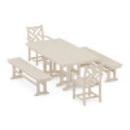 Chippendale 5-Piece Farmhouse Dining Set in Sand