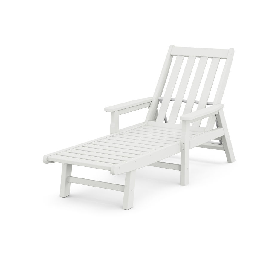 POLYWOOD Vineyard Chaise with Arms in White