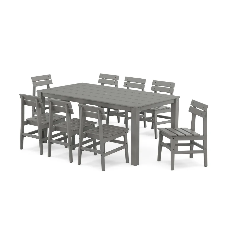 POLYWOOD Modern Studio Plaza Chair 9-Piece Parsons Dining Set