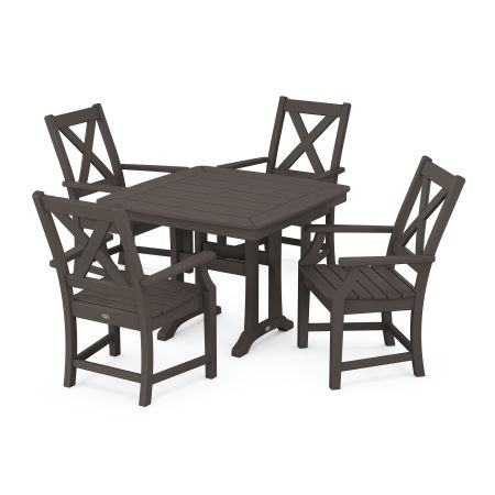 POLYWOOD Braxton 5-Piece Dining Set with Trestle Legs in Vintage Finish
