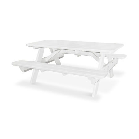 POLYWOOD Park 72" Picnic Table in White