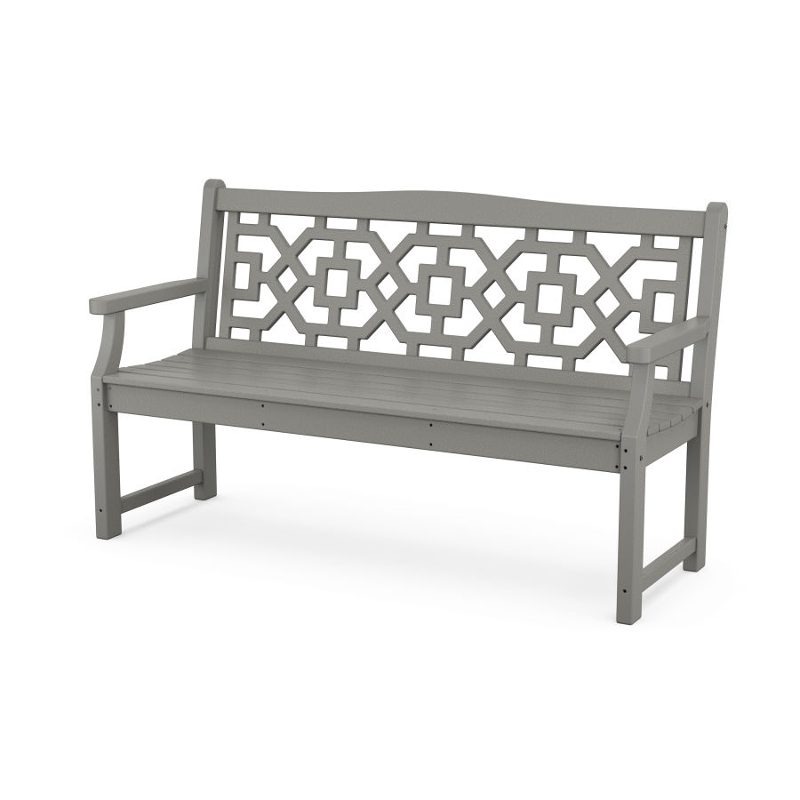 POLYWOOD Chinoiserie 60” Garden Bench in Slate Grey