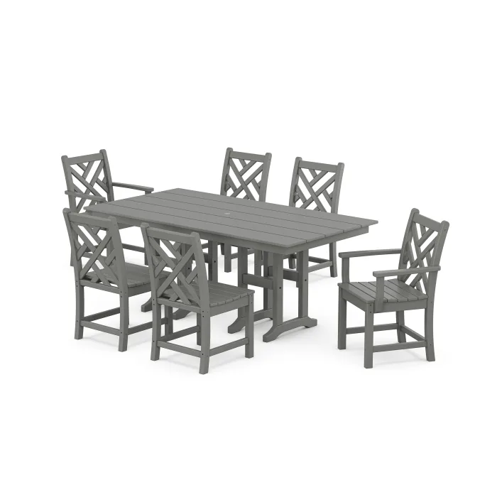 POLYWOOD Chippendale 7-Piece Farmhouse Dining Set