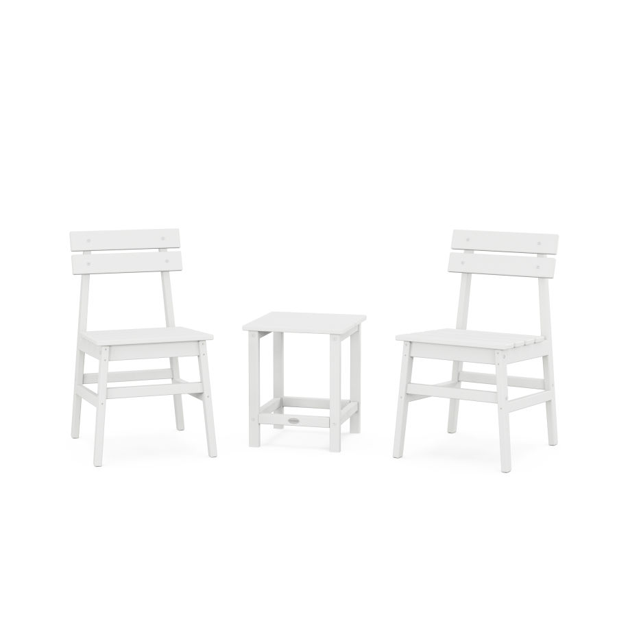 POLYWOOD Modern Studio Plaza Chair 3-Piece Seating Set in White