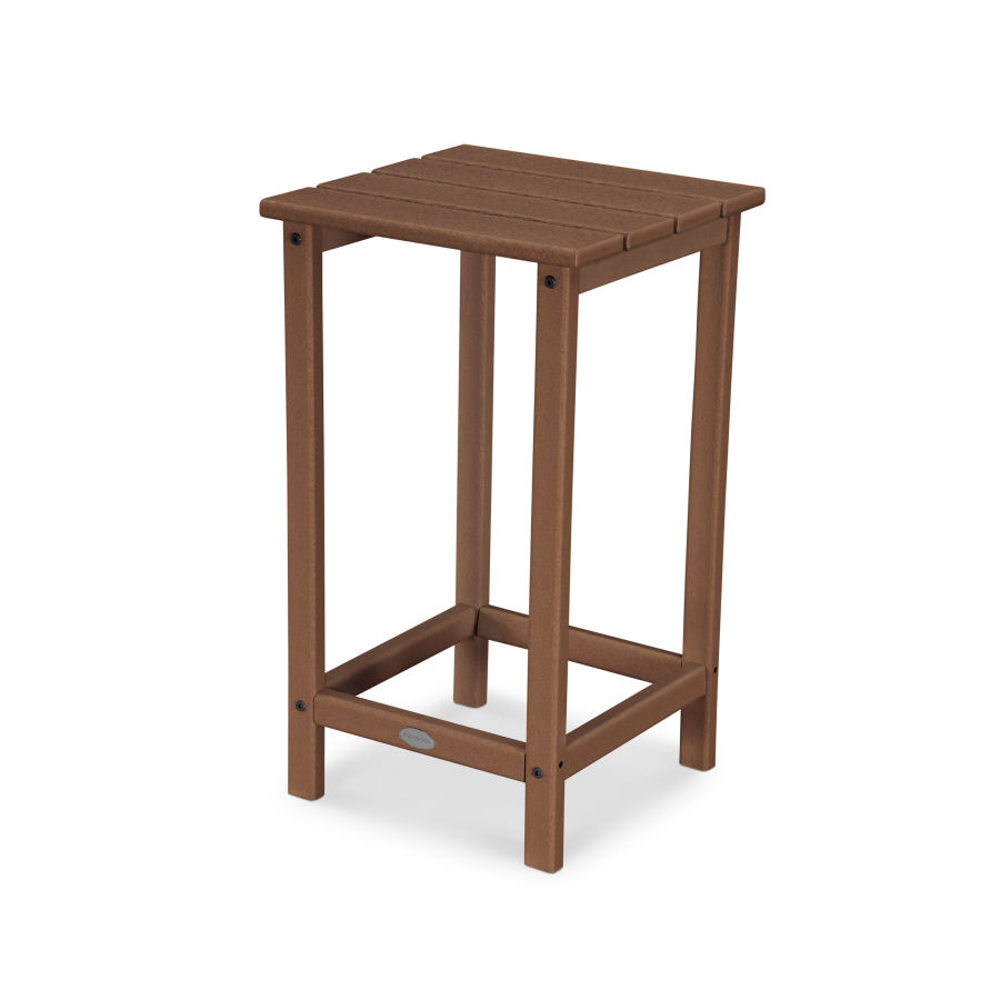 POLYWOOD Long Island 26" Counter Side Table in Teak