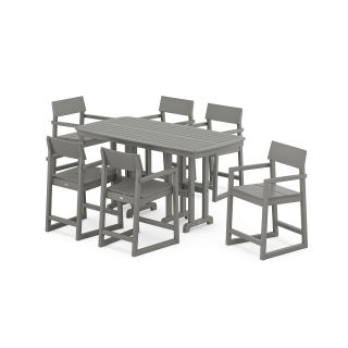 POLYWOOD EDGE Arm Chair 7-Piece Counter Set