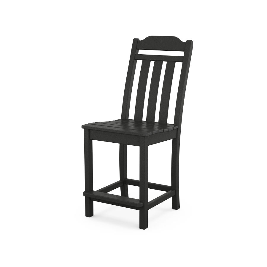 POLYWOOD Country Living Counter Side Chair in Black