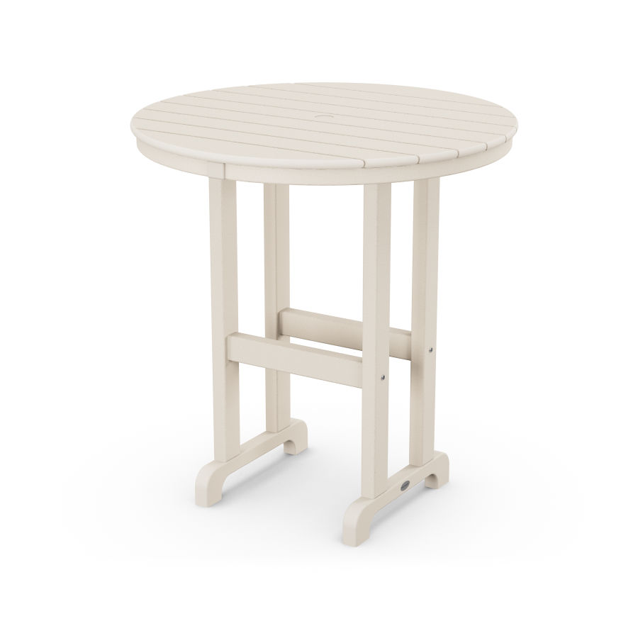 POLYWOOD 36" Round Farmhouse Counter Table in Sand