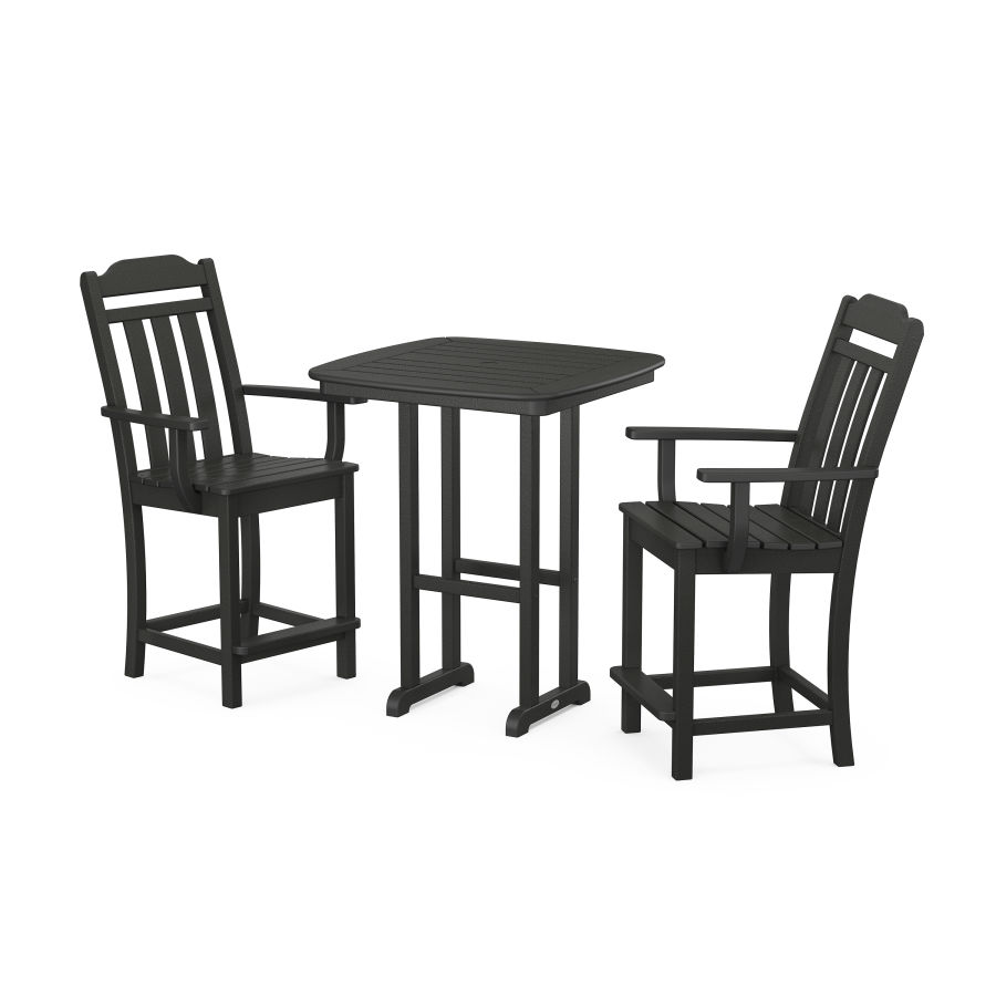 POLYWOOD Country Living 3-Piece Counter Set in Black