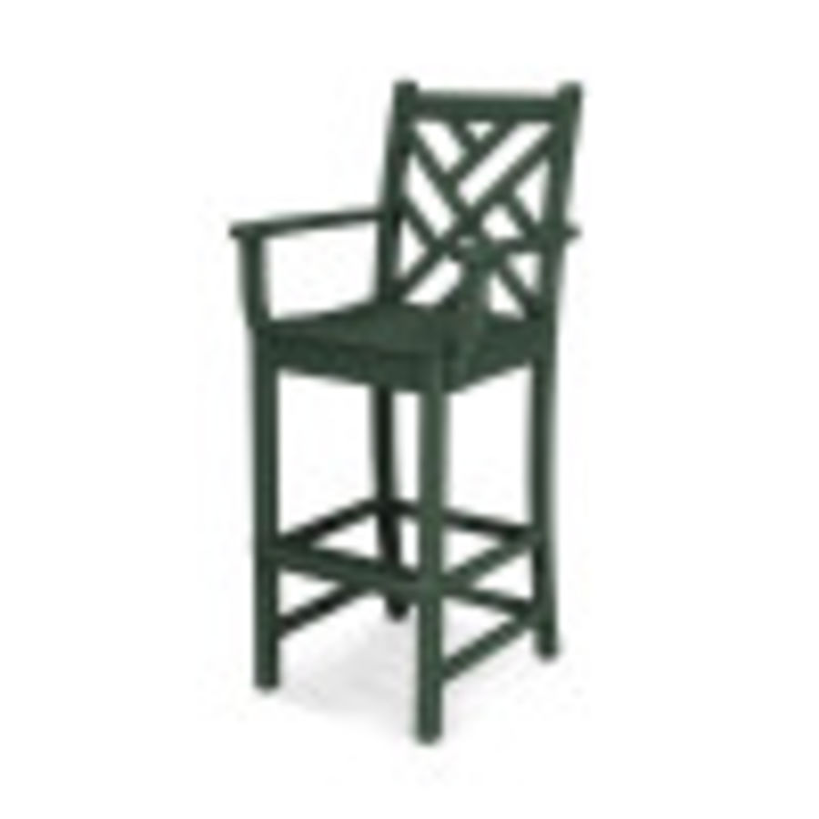 POLYWOOD Chippendale Bar Arm Chair in Green