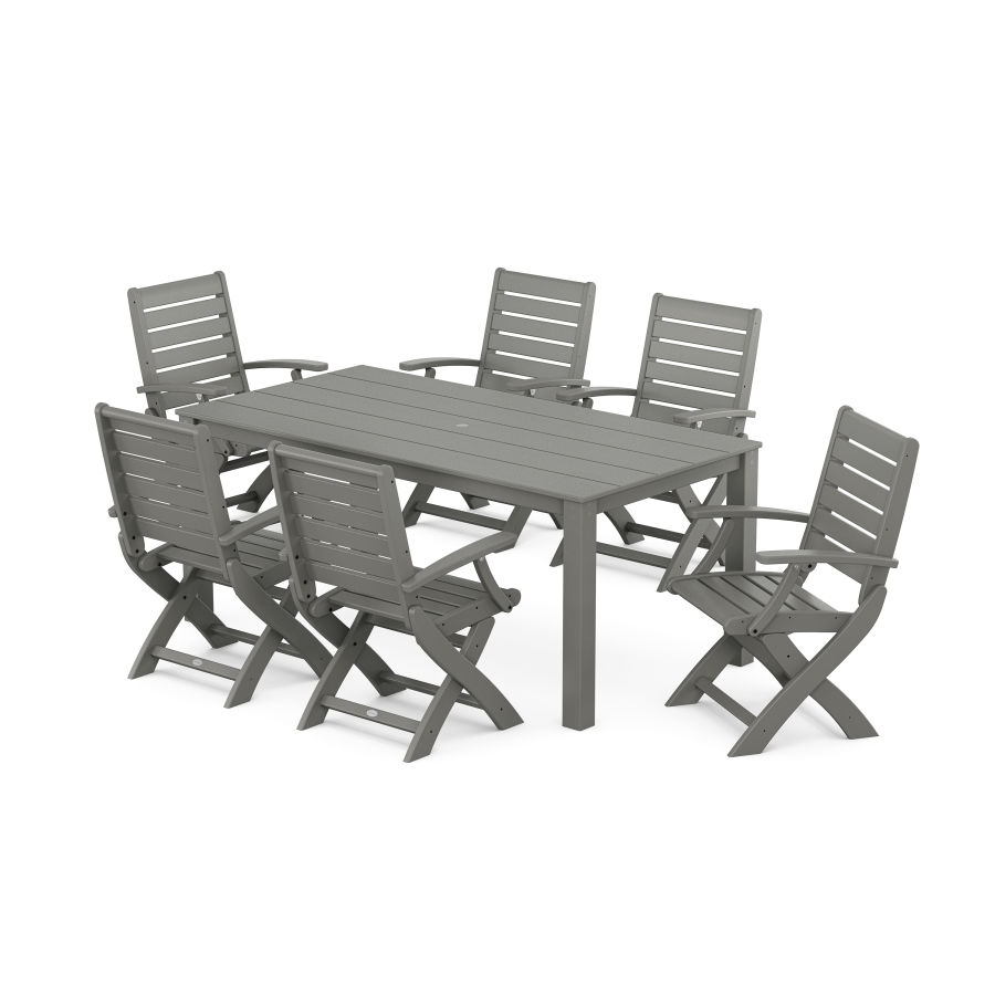 POLYWOOD Signature Folding Chair 7-Piece Parsons Dining Set