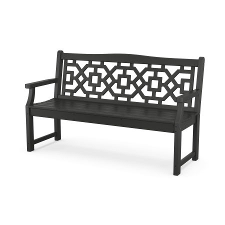 POLYWOOD Chinoiserie 60” Garden Bench in Black