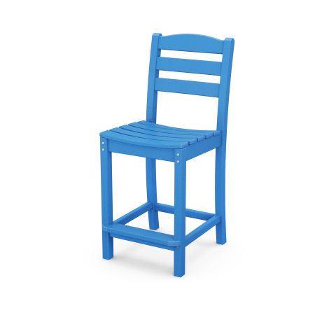 POLYWOOD La Casa Café Counter Side Chair in Pacific Blue