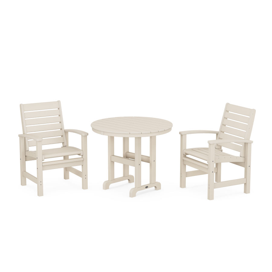 POLYWOOD Signature 3-Piece Round Dining Set in Sand