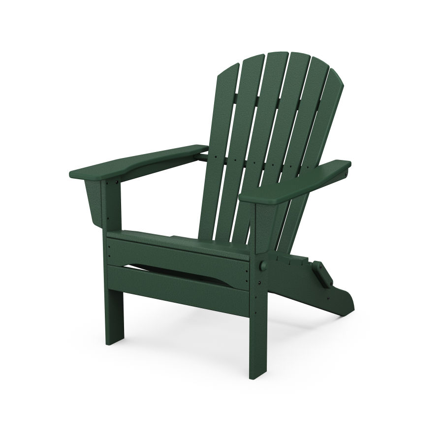 POLYWOOD South Beach Folding Adirondack Chair in Green