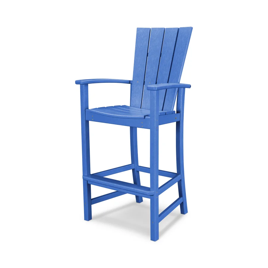 POLYWOOD Quattro Adirondack Bar Chair in Pacific Blue