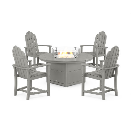 Classic 4-Piece Upright Adirondack Conversation Set with Fire Pit Table