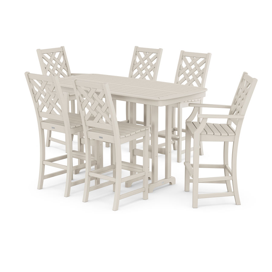 POLYWOOD Wovendale 7-Piece Bar Set in Sand