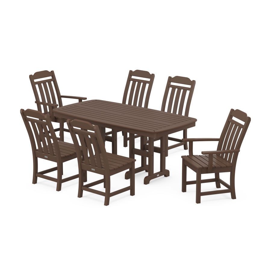 POLYWOOD Country Living 7-Piece Dining Set in Mahogany