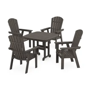 POLYWOOD Nautical Curveback Adirondack 5-Piece Dining Set in Vintage Finish