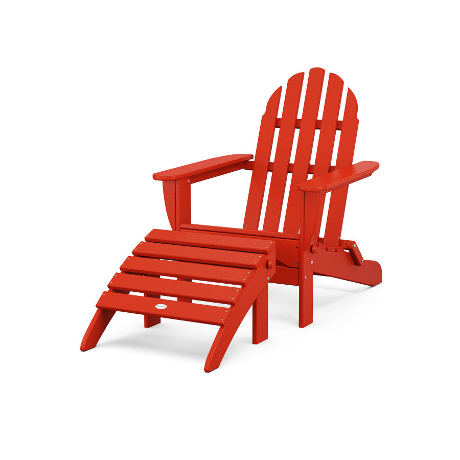 POLYWOOD Classic Adirondack 2-Piece Set in Sunset Red