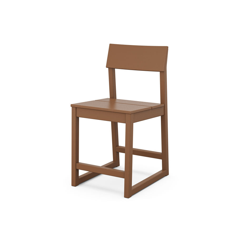 POLYWOOD EDGE Counter Side Chair in Teak