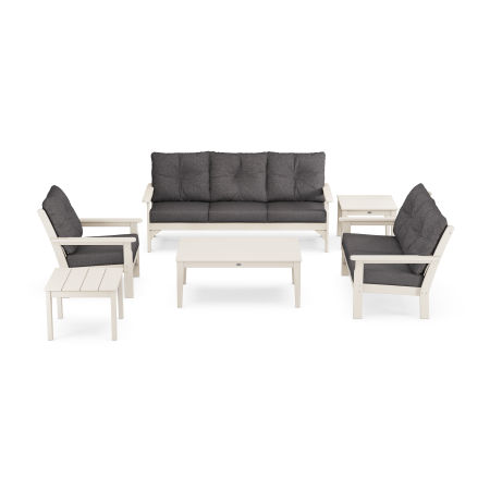 POLYWOOD Vineyard 6-Piece Deep Seating Set in Sand / Ash Charcoal