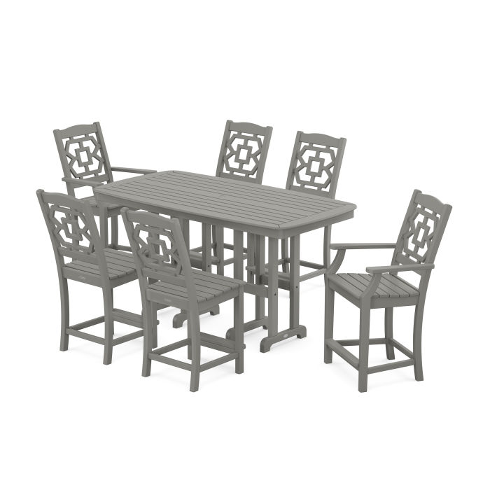 POLYWOOD Chinoiserie 7-Piece Counter Set