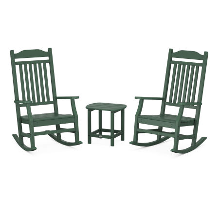 Country Living Rocking Chair 3-Piece Set in Green