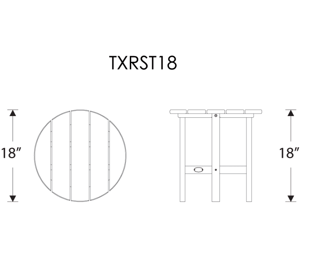 Dimensions for Cape Cod Round 18" Side Table