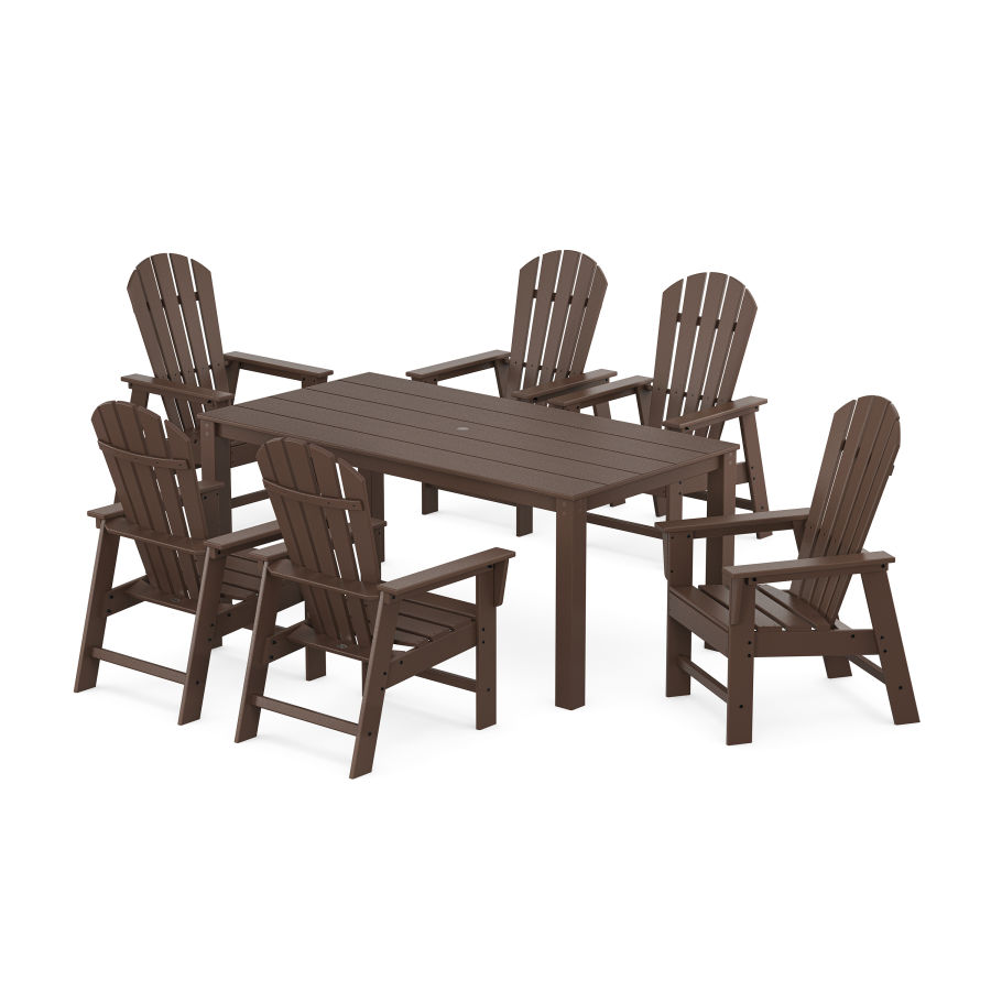 POLYWOOD South Beach 7-Piece Parsons Dining Set in Mahogany