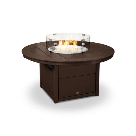 POLYWOOD Round 48" Fire Pit Table in Mahogany