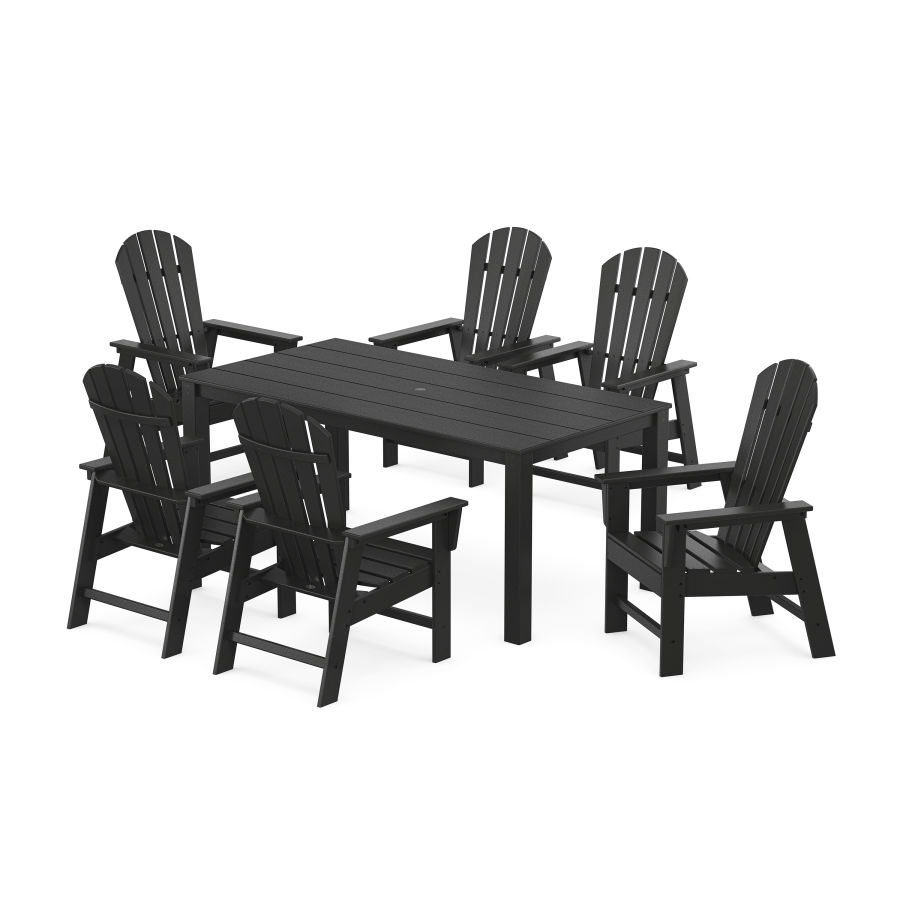 POLYWOOD South Beach 7-Piece Parsons Dining Set in Black