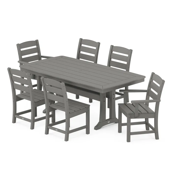 POLYWOOD Lakeside 7-Piece Dining Set with Trestle Legs